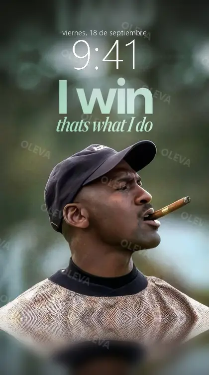 Versión de móvil: Póster vertical con la frase «I win»