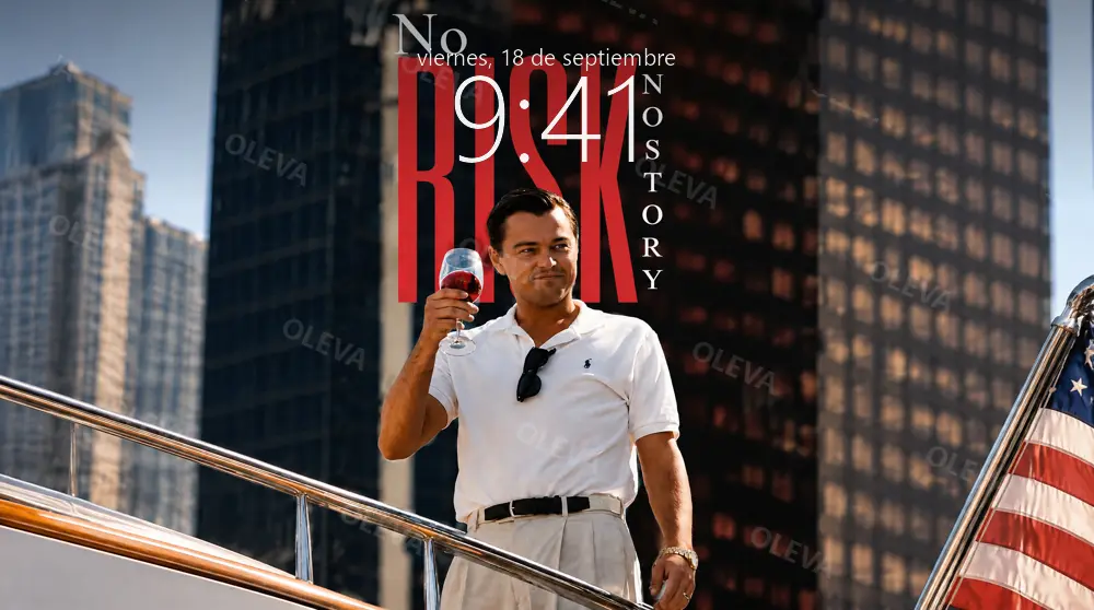 Póster vertical con la frase «No risk, no story»