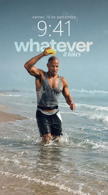 Versión de móvil: Póster vertical con la frase «Whatever it takes»