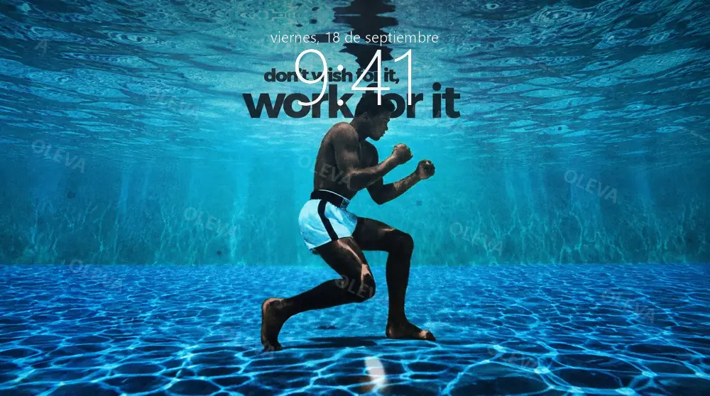 Póster vertical con la frase «Work for it»